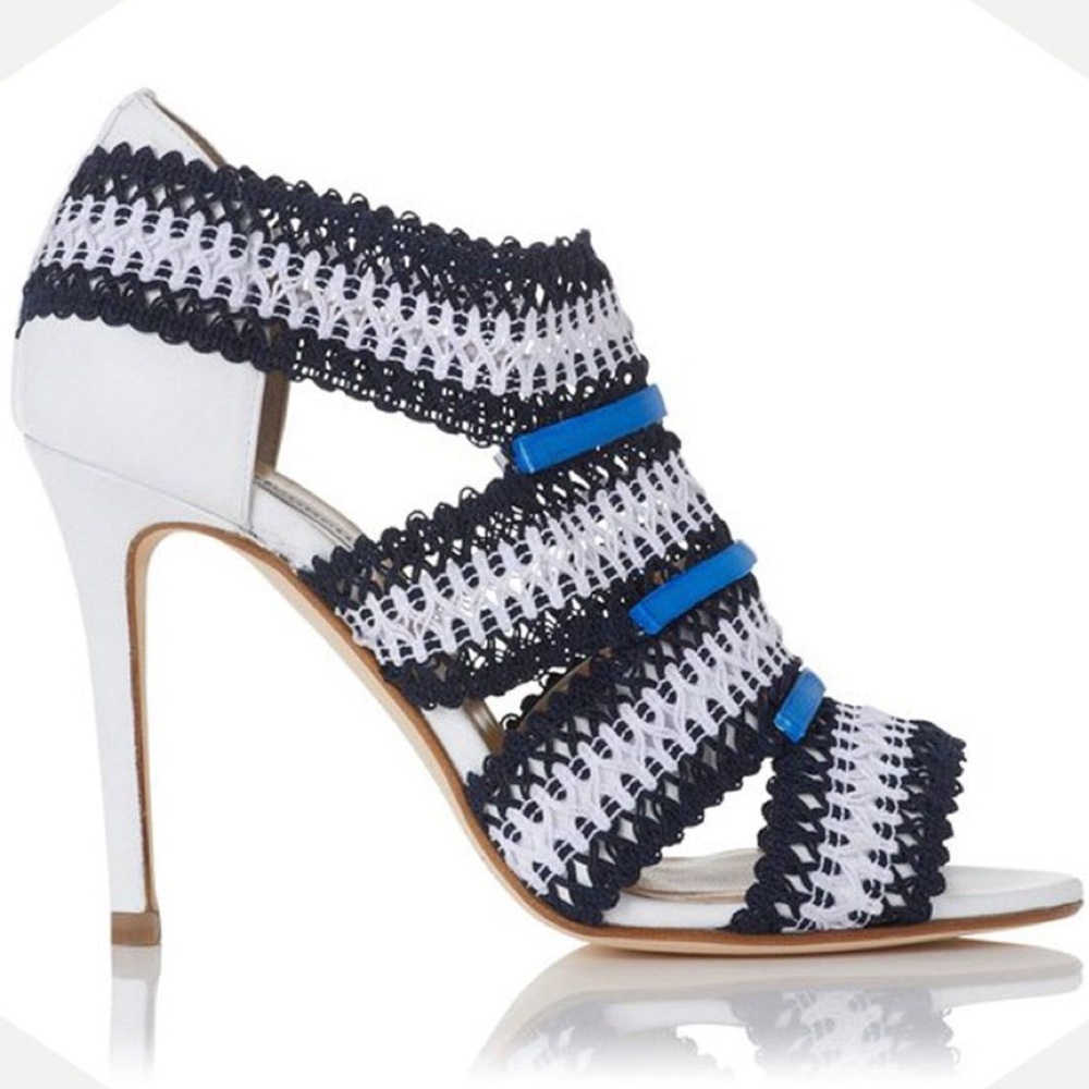 LK Bennett Eloise heels blue white‎ size 10 $425 size 40